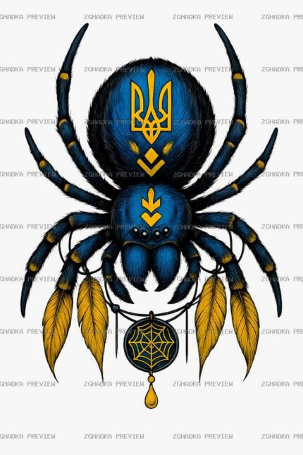 Принт «Павук з тризубом» — прев’ю дизайну