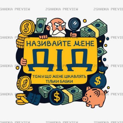 Принт «Називайте мене дід — цікавлять тільки бабки» — прев’ю дизайну