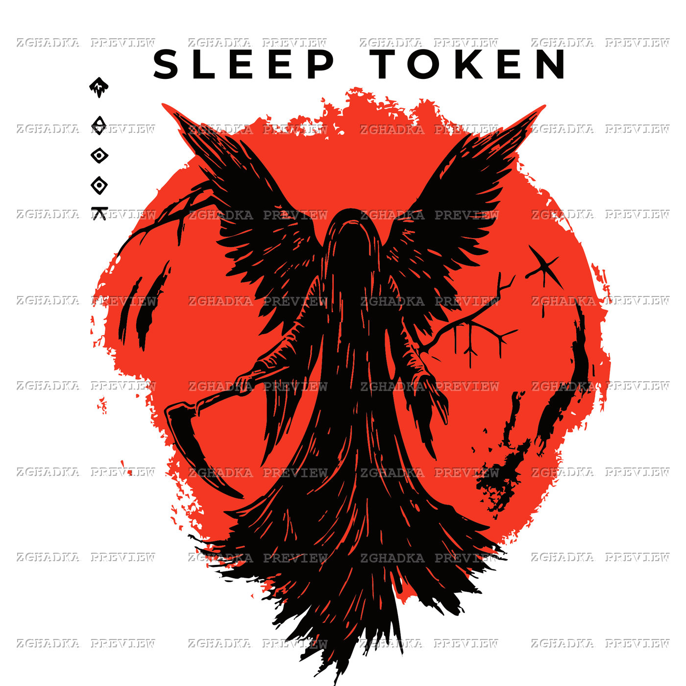 Принт «Sleep Token — крилата постать» — прев’ю дизайну