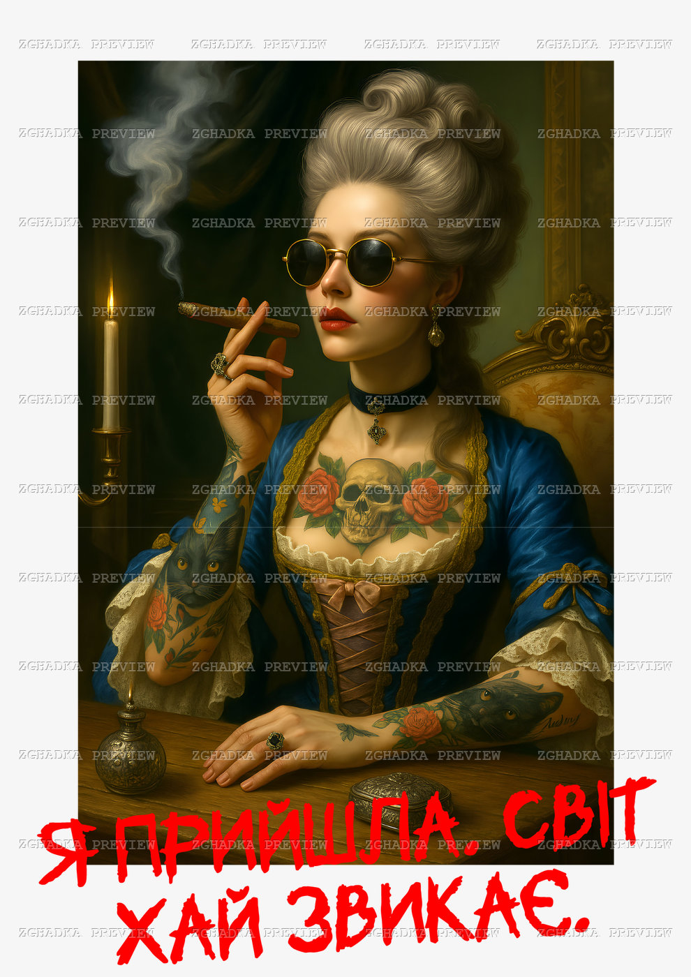 Принт «Я прийшла. Світ хай звикає» — прев’ю дизайну