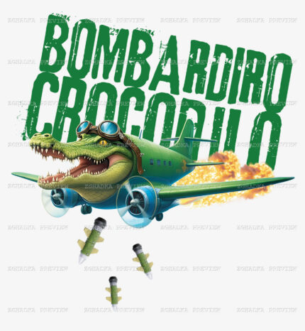 Принт «Bombardiro Crocodilo» — прев’ю дизайну