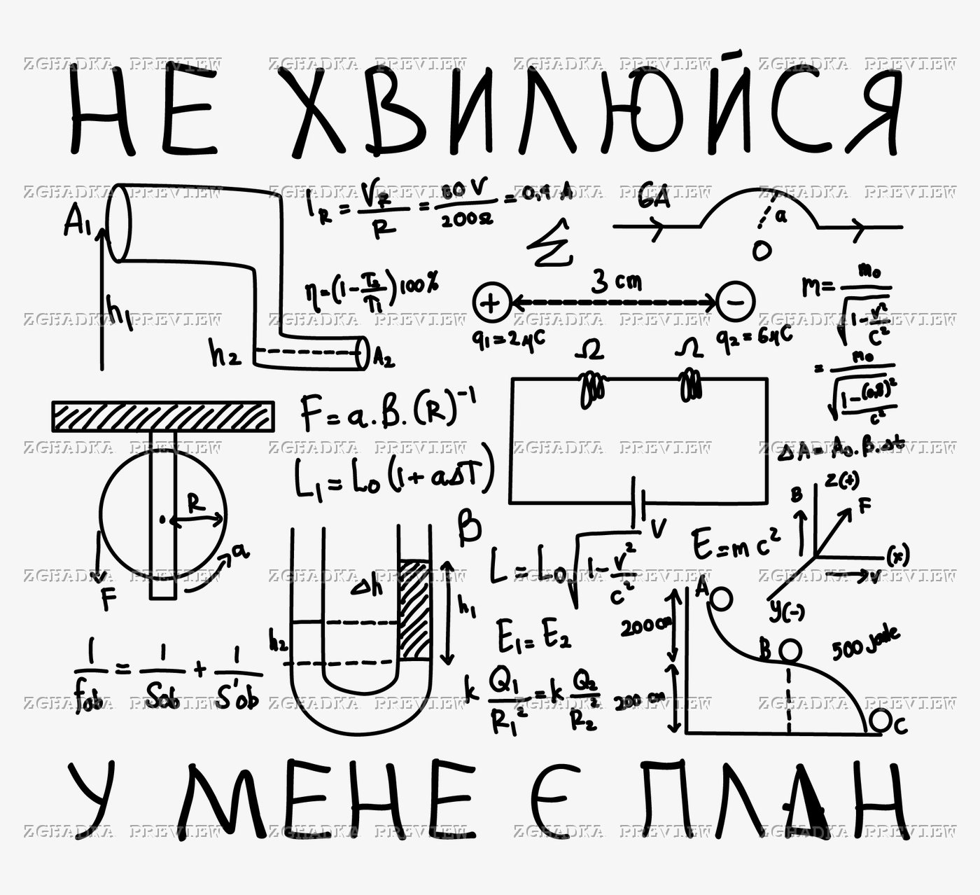 Принт «Не хвилюйся, у мене є план» — прев’ю дизайну