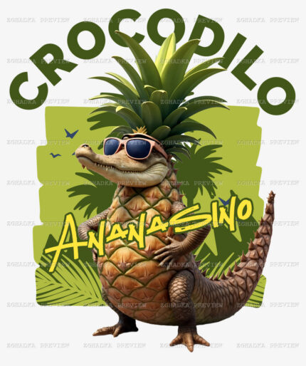 Принт «Crocodilo Ananasino» — прев’ю дизайну