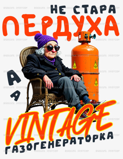 Принт «Не стара пердуха, а vintage» — прев’ю дизайну