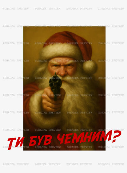 Принт «Суворий Санта — ти був чемним?» — прев’ю дизайну