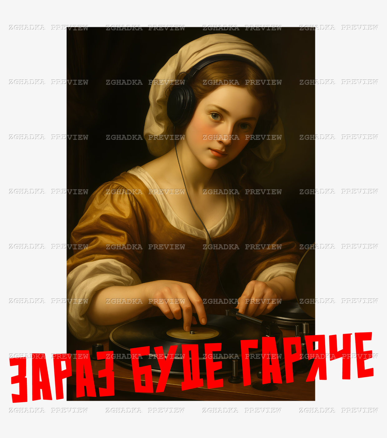 Принт «Зараз буде гаряче — діджейка» — прев’ю дизайну