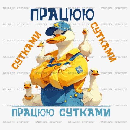 Принт «Працюю сутками» — прев’ю дизайну
