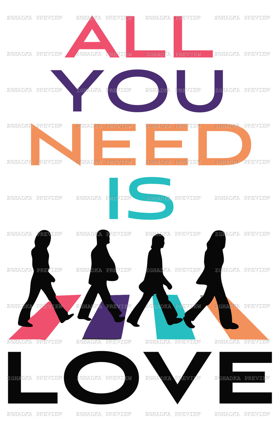 Принт «All You Need Is Love — музика» — прев’ю дизайну
