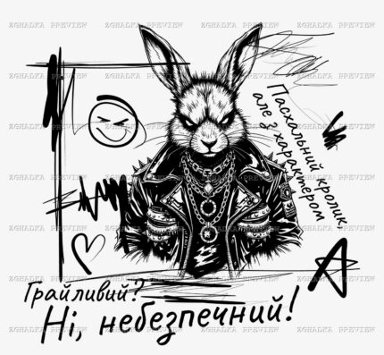 Принт «Грайливий? Ні, небезпечний!» — прев’ю дизайну