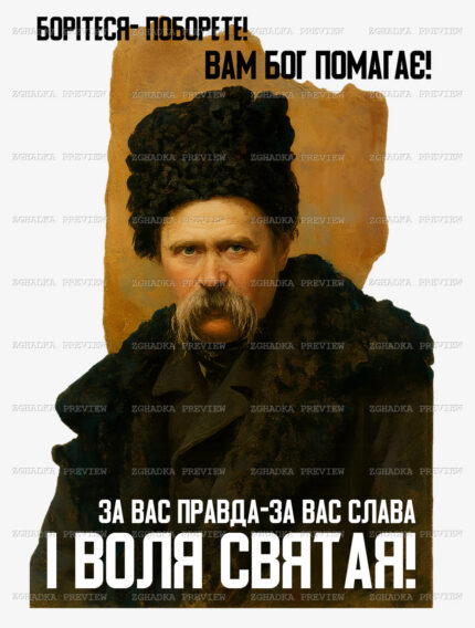 Принт «Борітеся — поборете! — портрет Шевченка» — прев’ю дизайну