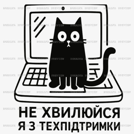 Принт «Я з техпідтримки» — прев’ю дизайну