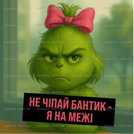 Принт «Не чіпай бантик — я на межі» — прев’ю дизайну