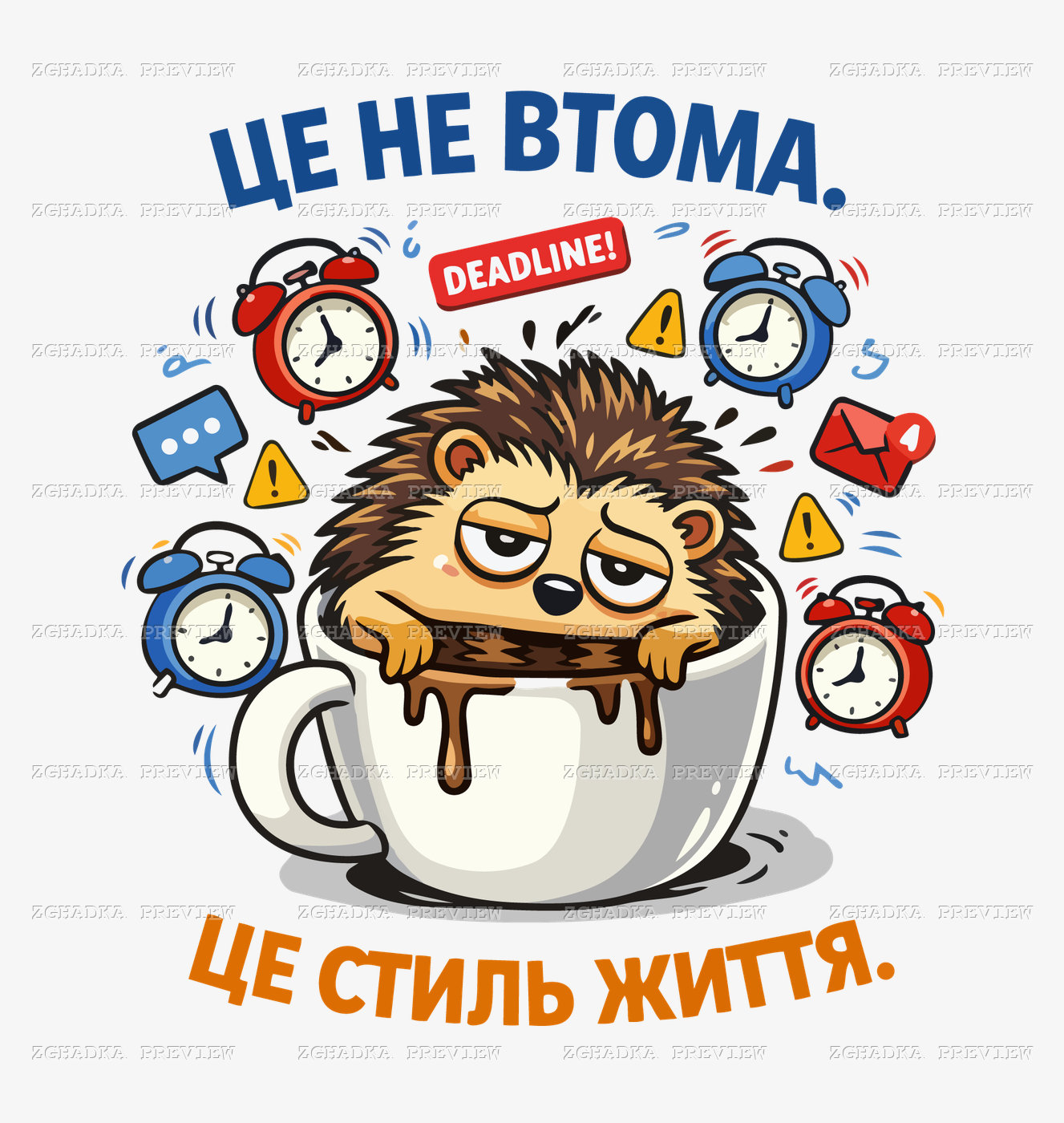 Принт «Це не втома — стиль життя з кавою» — прев’ю дизайну
