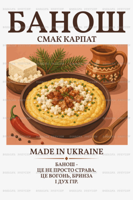 Принт «Банош — смак Карпат» — прев’ю дизайну