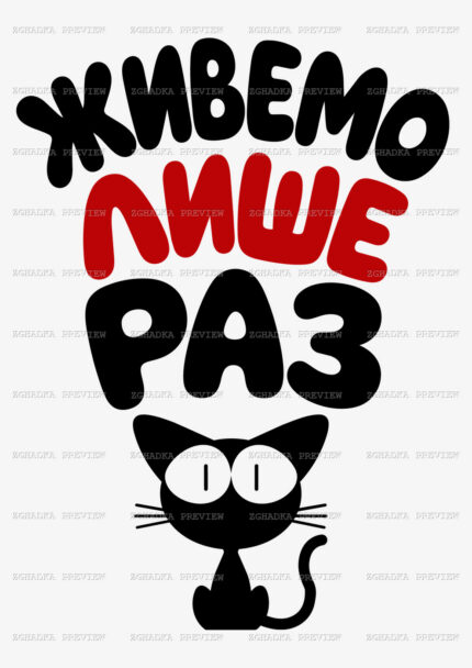 Принт «Живемо лише раз» — прев’ю дизайну