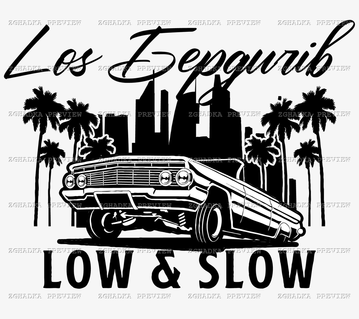 Принт «Los Бердичів — Low & Slow» — прев’ю дизайну