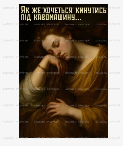 Принт «Як же хочеться кинутись під кавомашину» — прев’ю дизайну