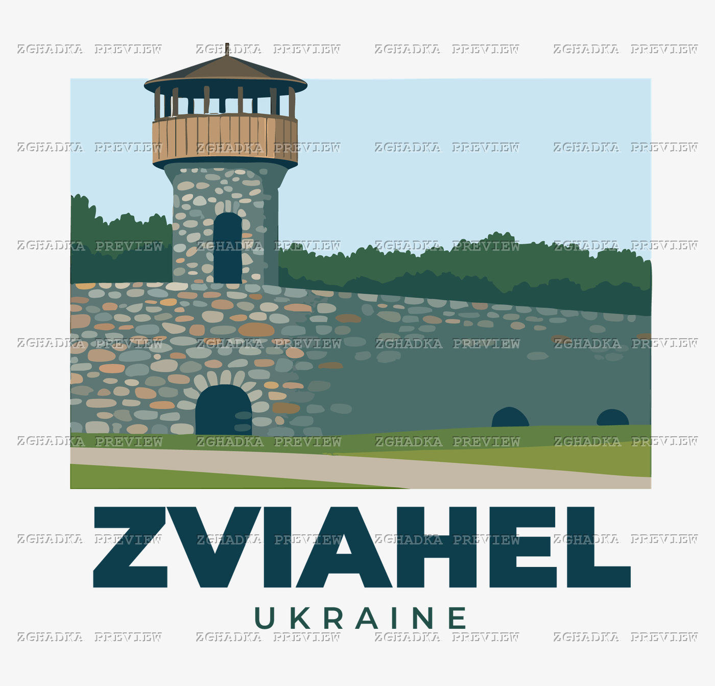 Принт «Zviahel — Звягель, Україна» — прев’ю дизайну