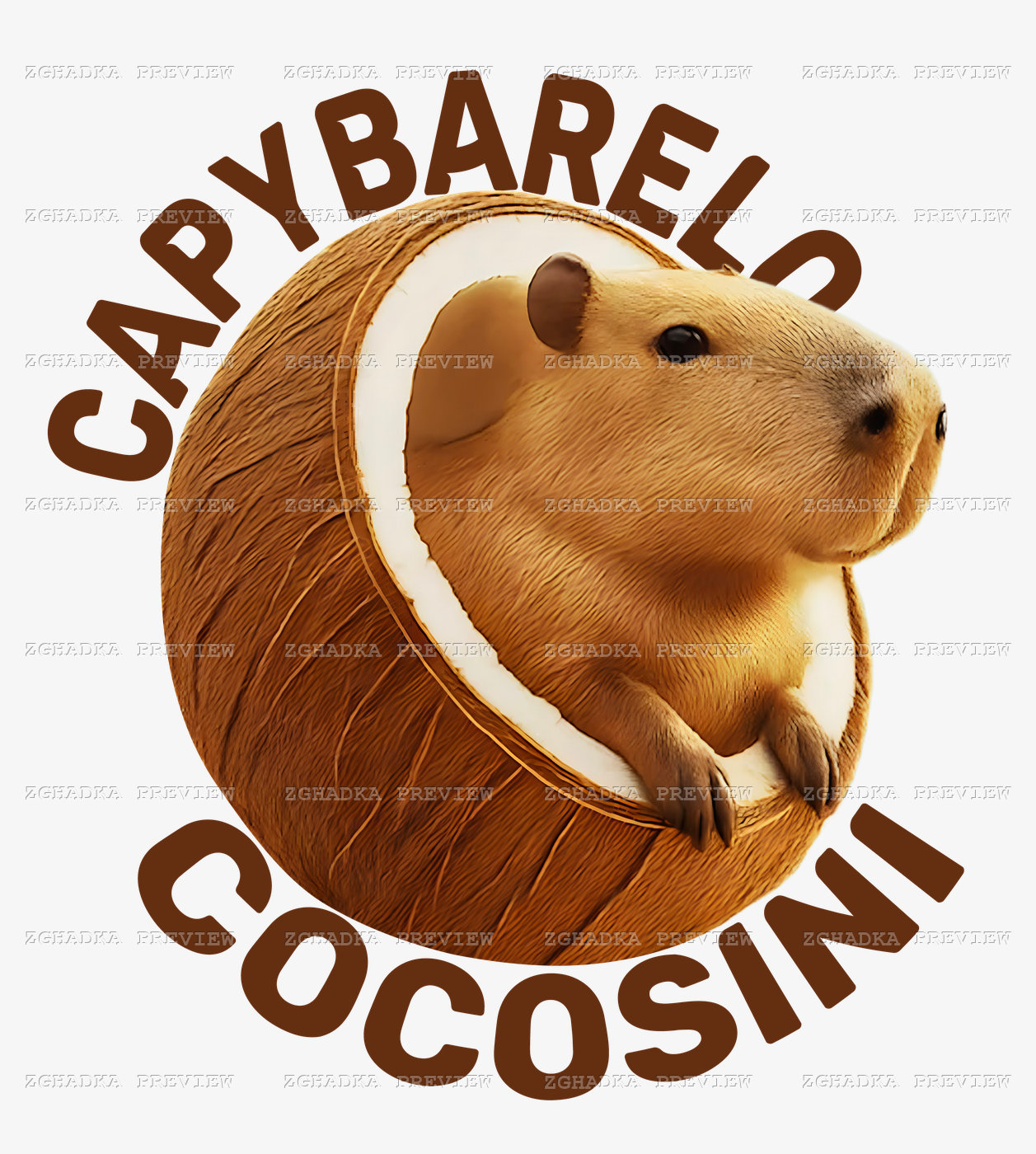 Принт «Capybarelo Cocosini» — прев’ю дизайну