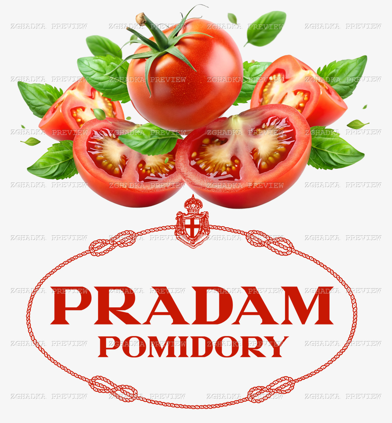 Принт «Pradam Pomidory — продам помідори» — прев’ю дизайну