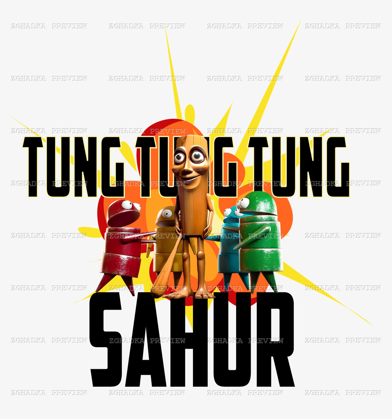 Принт «Tung Tung Tung Sahur» — прев’ю дизайну