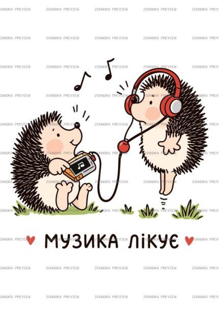Принт «Музика лікує» для друку — захищене прев’ю