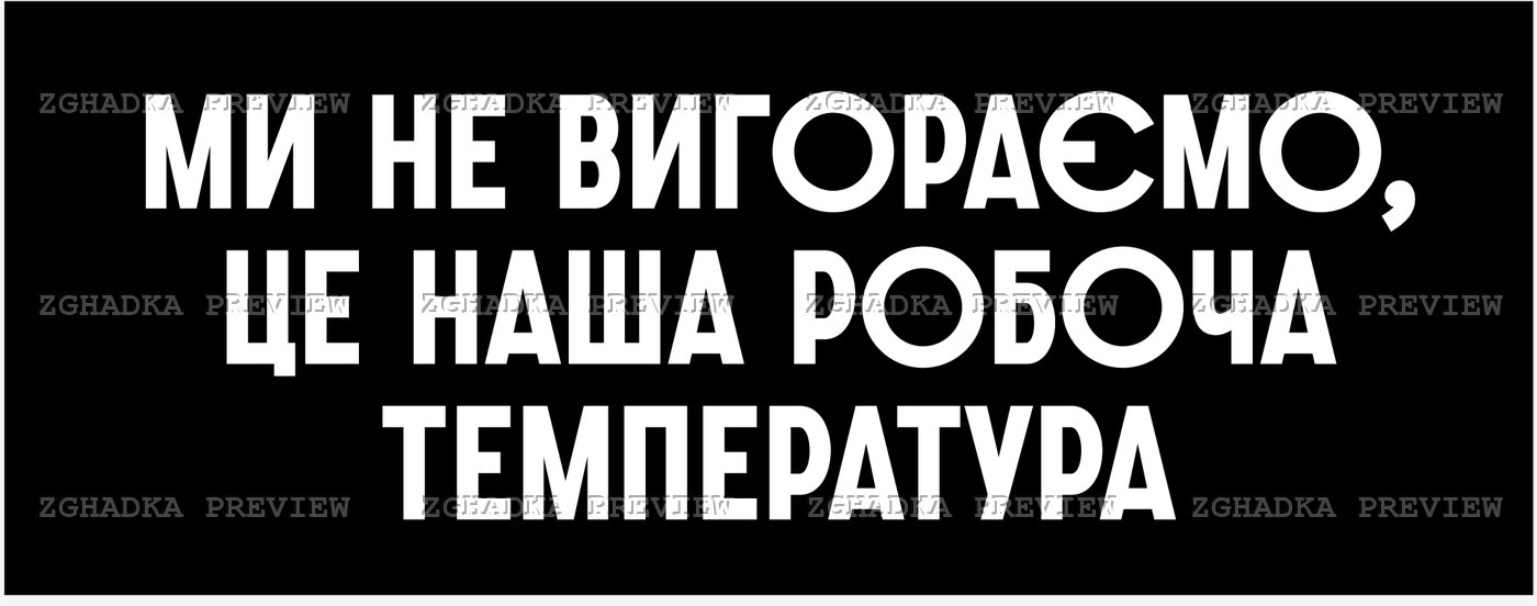 Принт «Ми не вигораємо — це робоча температура» — прев’ю дизайну