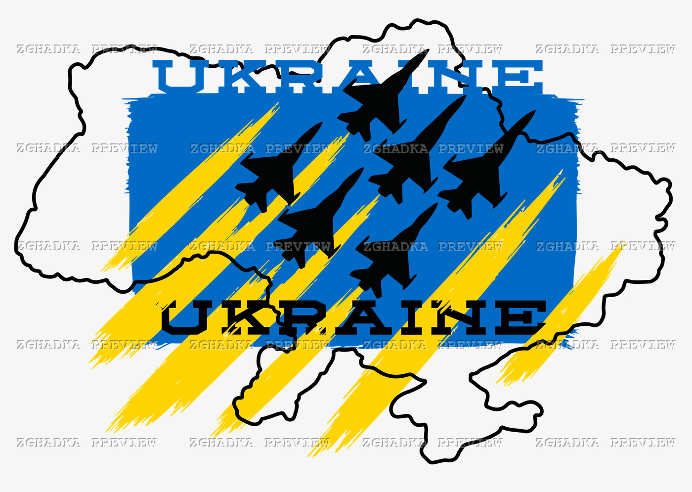 Принт «Ukraine — українська авіація» — прев’ю дизайну