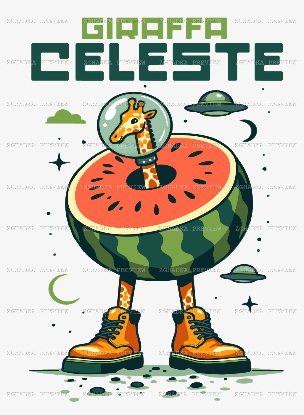 Принт «Giraffa Celeste» — прев’ю дизайну