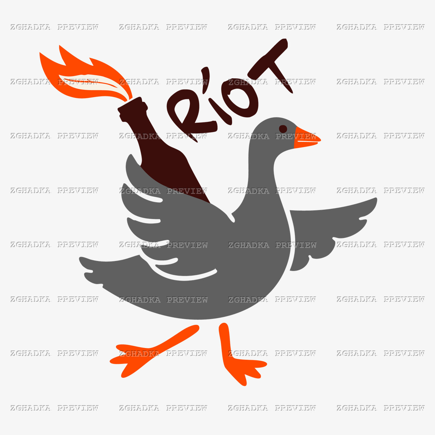 Принт «Riot — бойовий гусак» — прев’ю дизайну