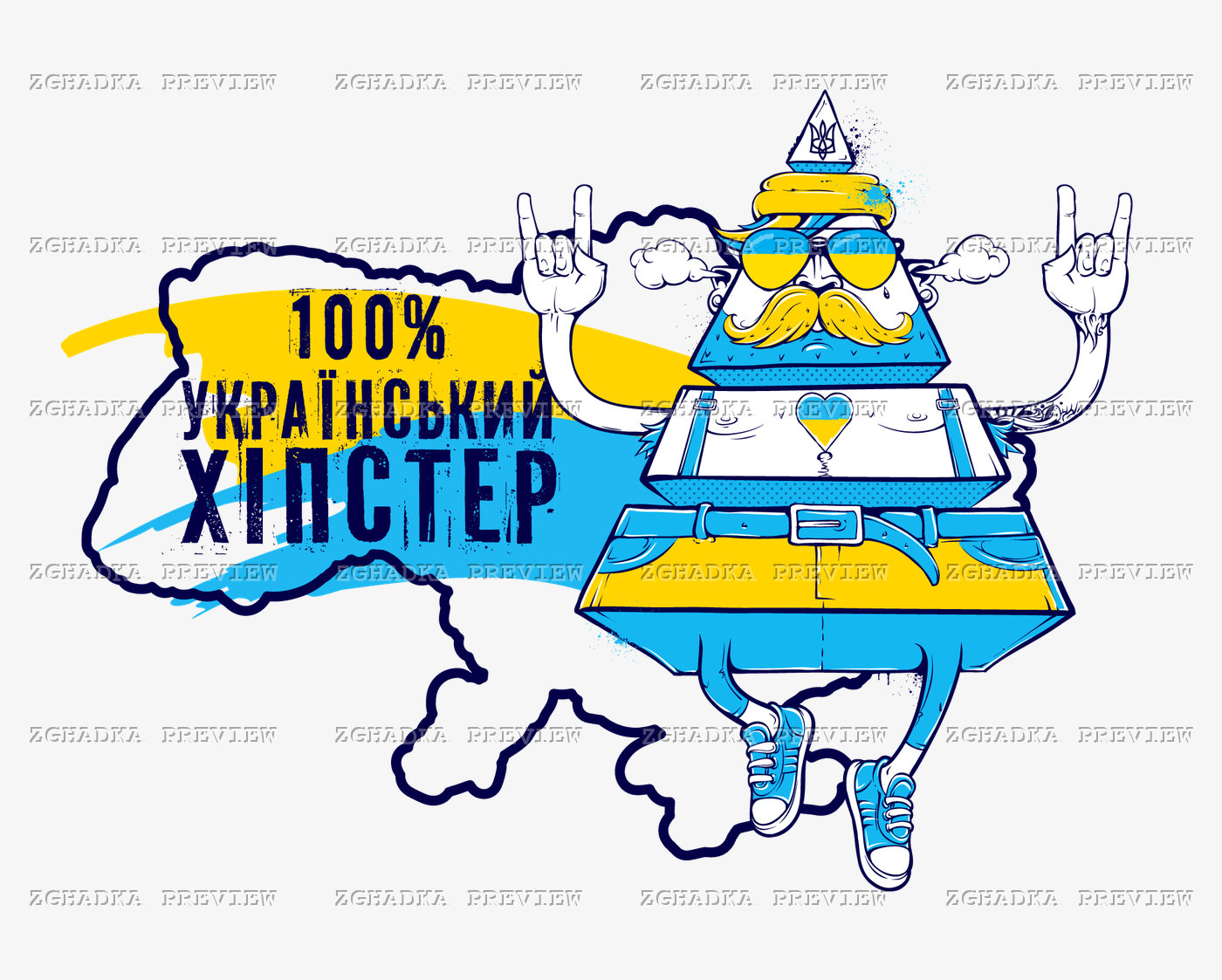 Принт «100% український хіпстер» — прев’ю дизайну
