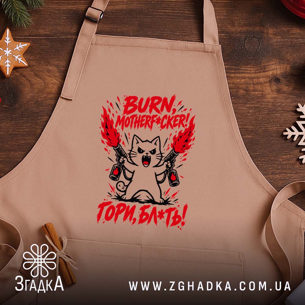 Фартух з написом «Гори, скотиняка!» — фото 2.