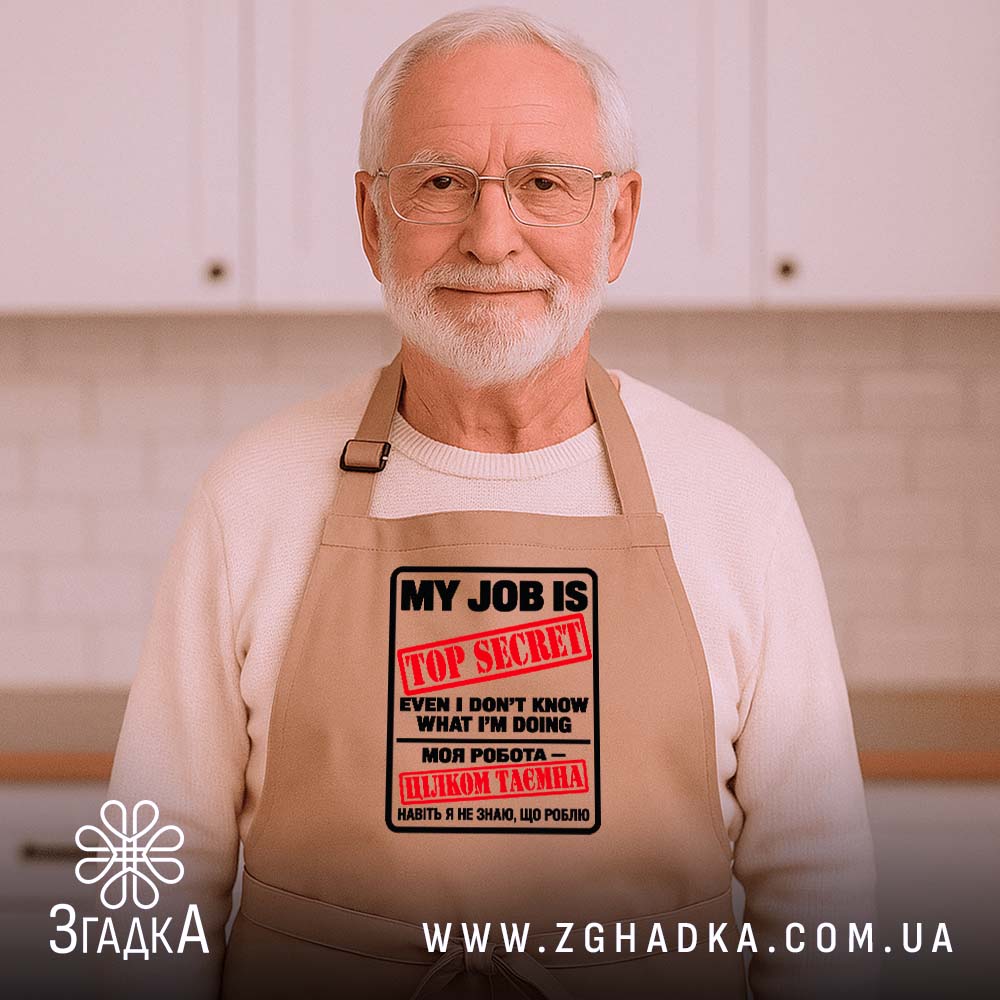 Фартух з написами MY JOB IS TOP SECRET / «Моя робота цілком таємна» — фото 6.