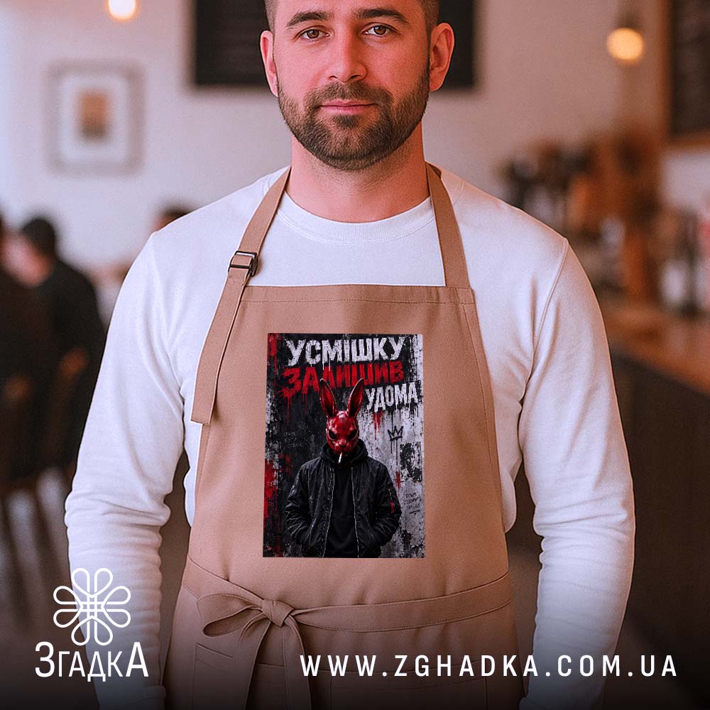 Фартух з написом «Усмішку залишив удома» — фото 4.