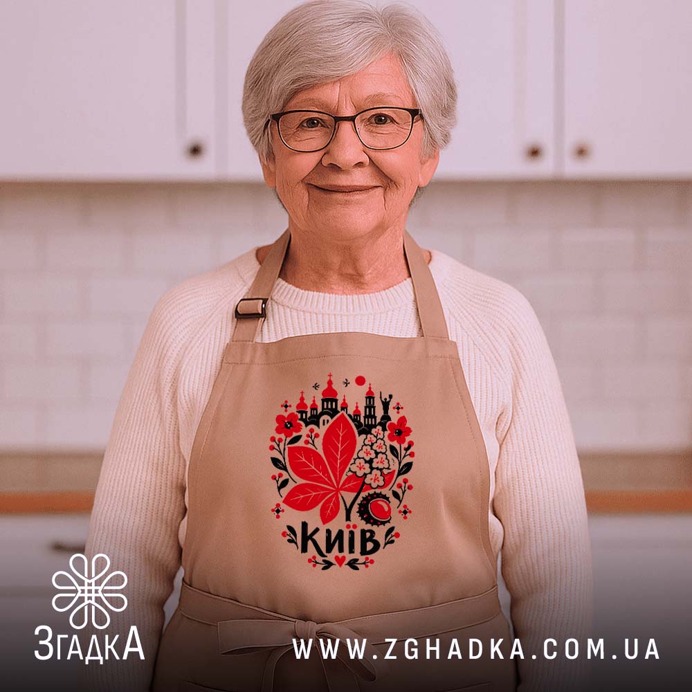 Фартух: крупний план принта, Згадка.