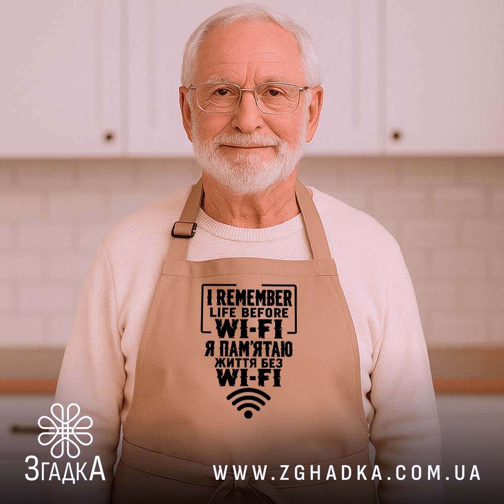 Фартух з написом «Життя без Wi-Fi» — фото 6.